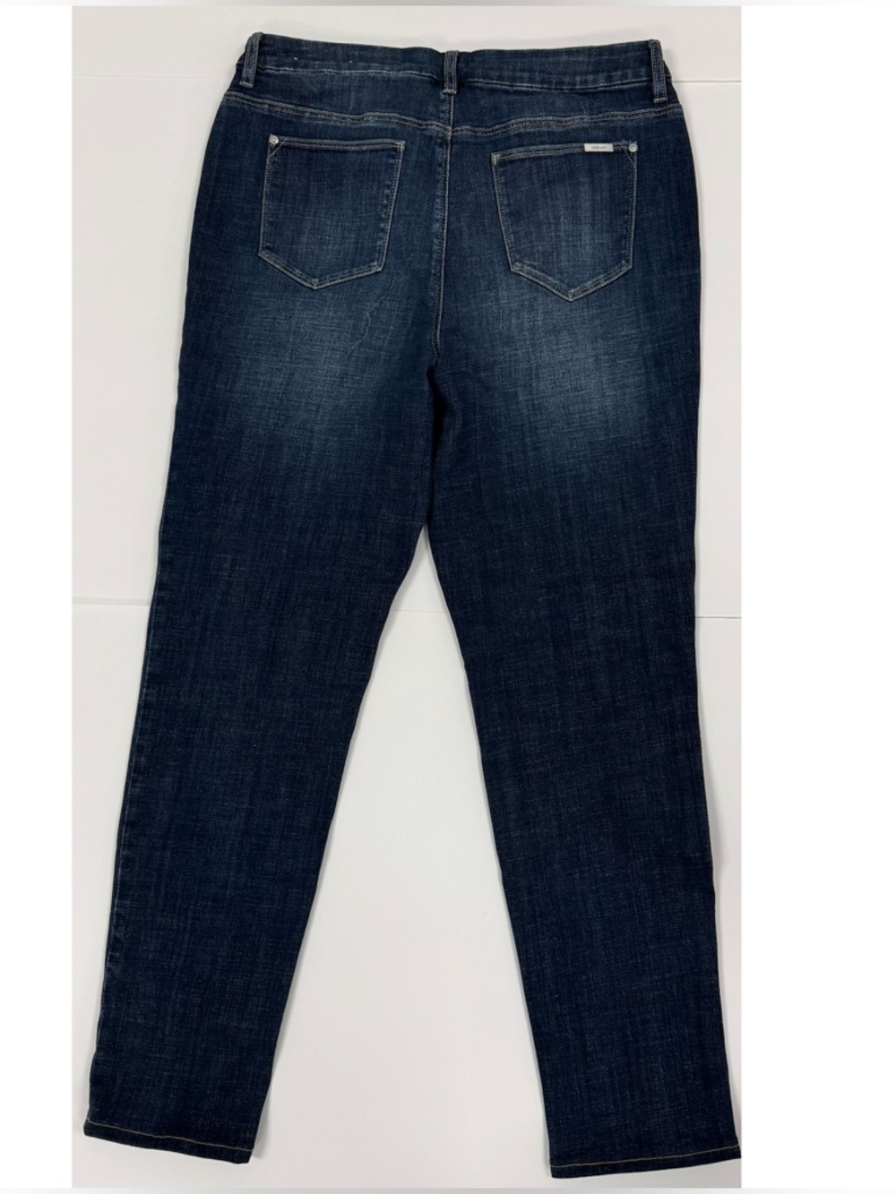 Chico's So Slimming Girlfriend Slim Leg Ankle Dark Indigo Skinny Jeans 10 R 1.5